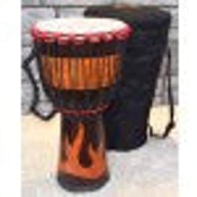 60CM CARVED DJEMBE - FLAME image 4