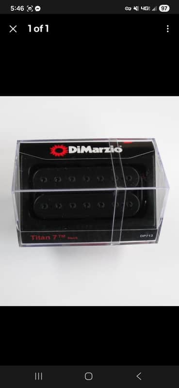 DiMarzio DP713BK Titan 7 String Neck Humbucker 2010s - Black image 1