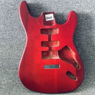 Red Strat Style HSS Guitar Basswood Body image 1