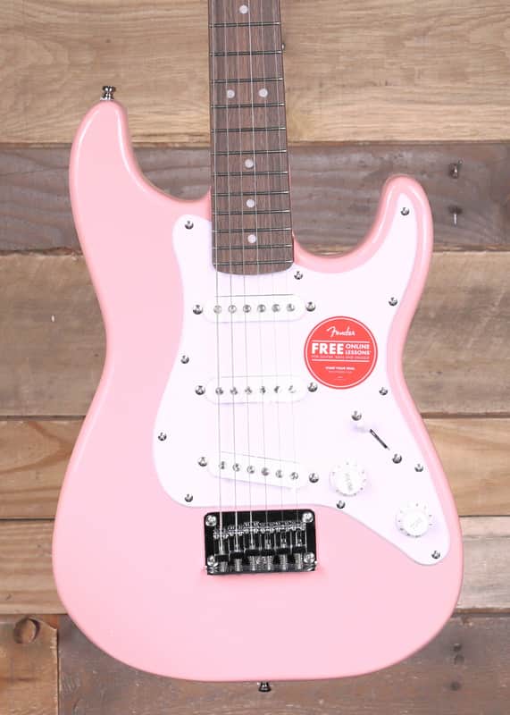 Squier Mini Stratocaster Electric Guitar Shell Pink image 1