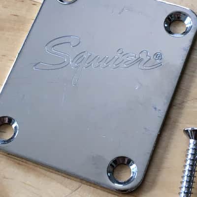 Vintage Fender Squier Neck Plate Chrome Plating Original Natural Light Relic NOS image 2