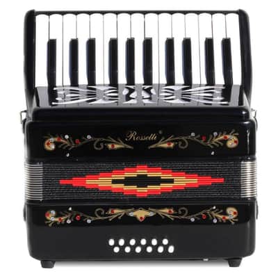 Rossetti 2512-BK 25 Piano Keys & 12 Bass Buttons Piano Accordion w/Hard Case & Shoulder Straps image 2