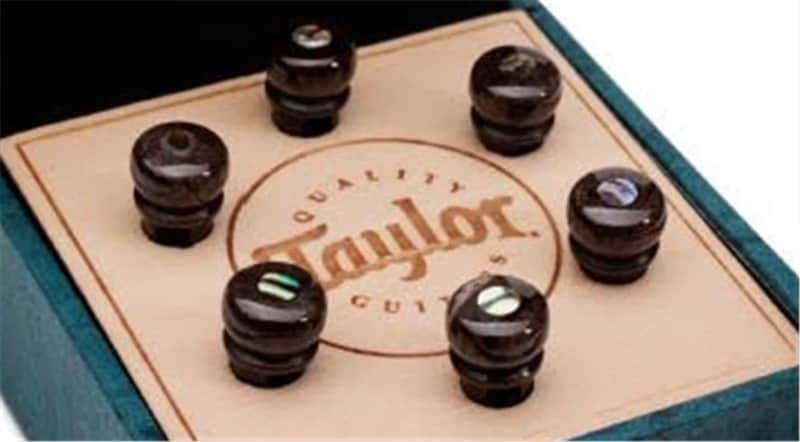 Immagine Taylor Water Buffalo Horn Bone Bridge Pin Kit-Bone Brown w/Abalone - 1