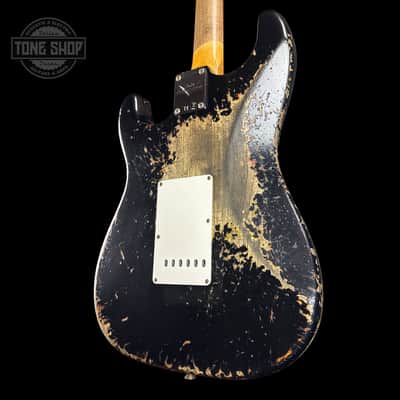 Fender Custom Shop Time Machine '63 Strat Super Heavy Relic Super Faded Aged Black Over 3 Color Sunburst w/case image 9