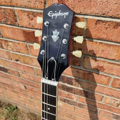 New Epiphone ES-335 Electric Guitar Cherry Red Deluxe Hardshell Case Included image 3