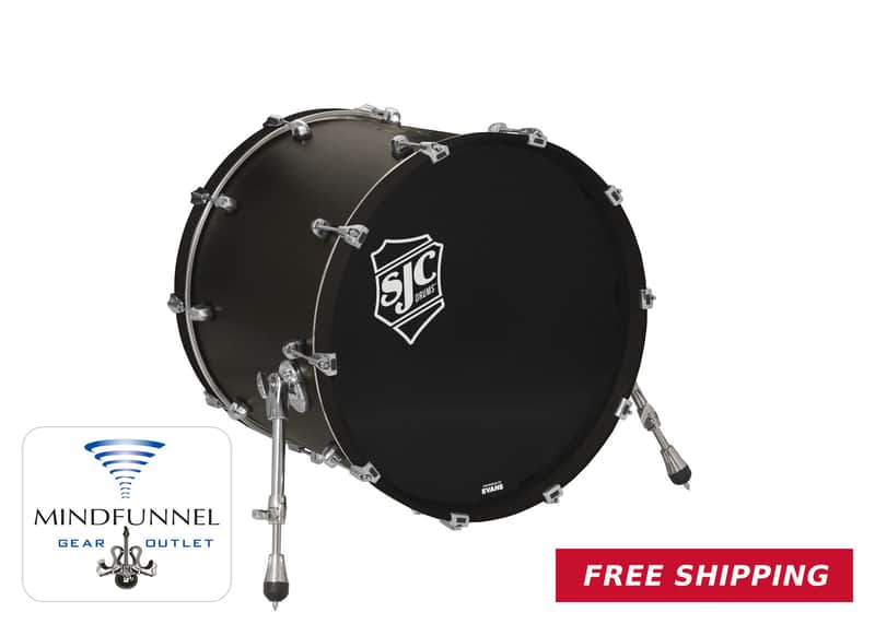 SJC Drums Navigator 18x22 Bass Drum - Ghost Black / Chrome - New image 1