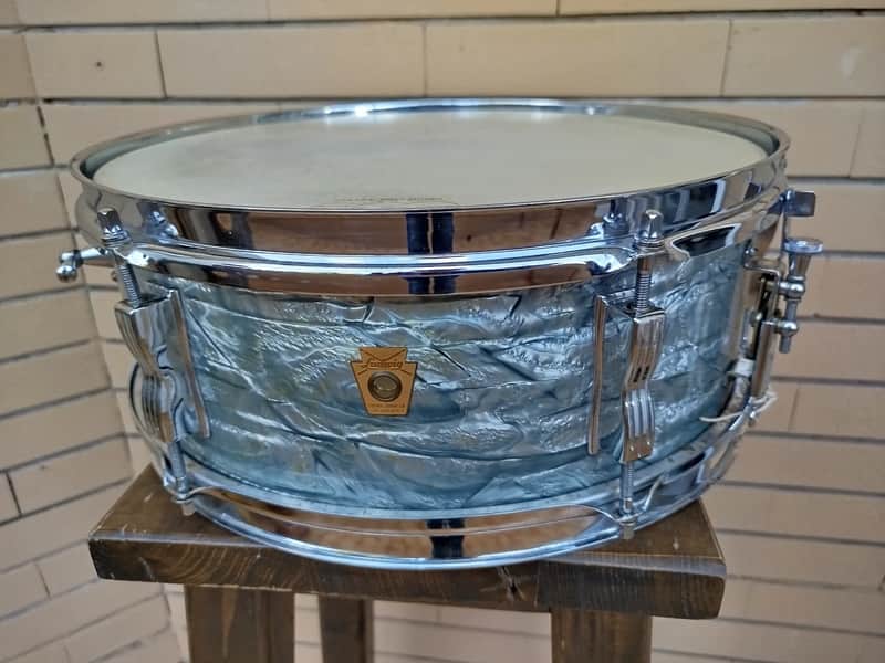 LUDWIG Pioneer 14"x5" Sky Blue Pearl, 1963. Vintage. image 1