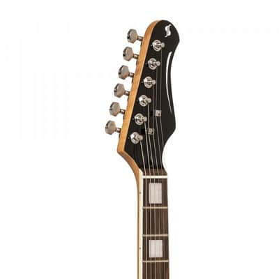 Stagg SES-60 BLK Vintage Series Solid Alder Body Bolt-on Roasted Maple Neck 6-String Electric Guitar image 6