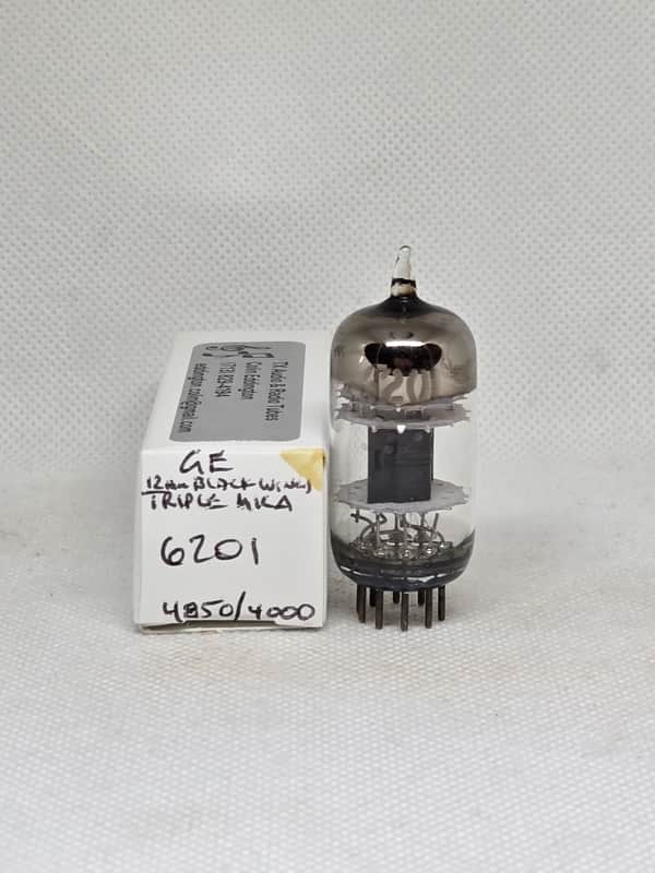 GE JAN 6201 Black Plate Triple Mica Balanced Single NOS 12AT7 E81CC ECC81 12AT7WA 12AT7WB 12AT7WC image 1