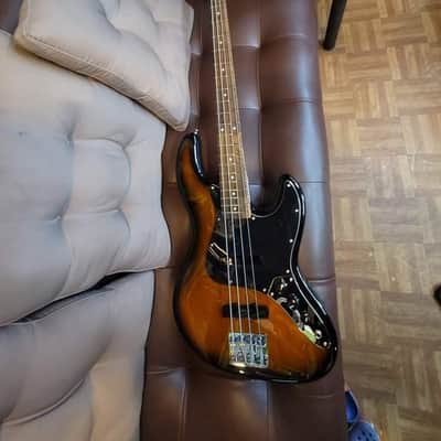 Elegee Custom Fender Jazz Bass 34 inch long scale 2021 Dark Sunburst Bocote 8.8 lbs image 3