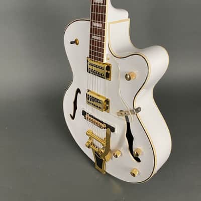 Harley Benton BigTone White Vintage Series Archtop Rockabilly - white image 6