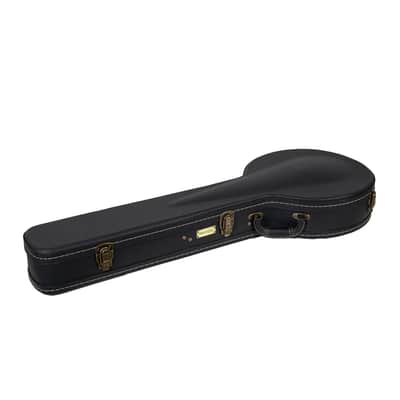 Crossrock Wooden Case fits 11" Openback styles of Banjos -Vintage Hardware, Sponge Lining, Metal Feet, Storage Space-Black (CRW520OBJ11BK) image 3