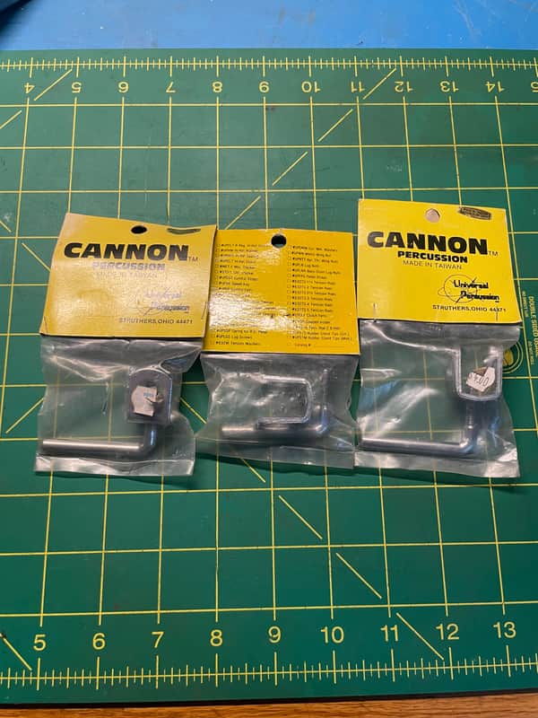 NOS Cannon Percussion UPUC Universal Clamp – Vintage Universal Percussion 3/8” Accessory Mount for Cowbell/Block – New in Package x3 image 1