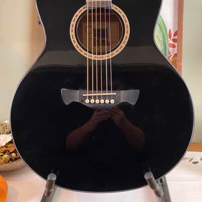 Tagima California EQ Steel Medium Jumbo Cutaway Acoustic Guitar - Black image 2