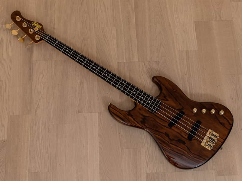 Moon JJ-4 Jazz Bass Guitar Walnut Ash Body Japan w/ Kent Armstrong