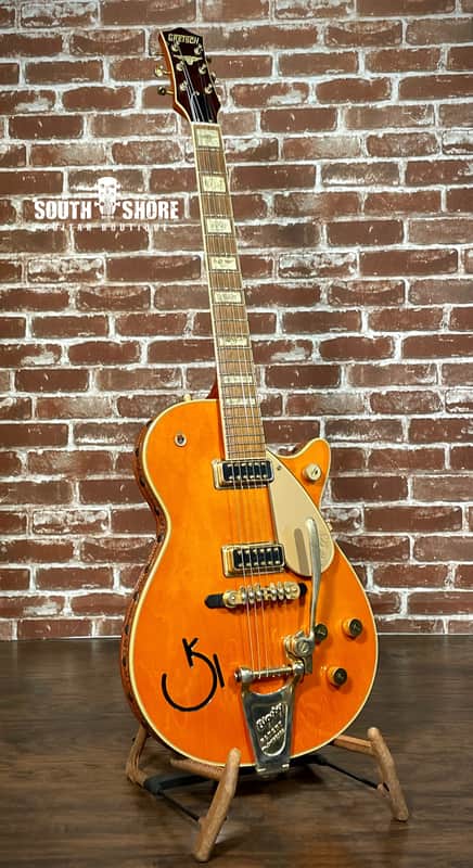 Gretsch Roundup 6121 2006 Orange w/ leather trim & upgraded TV Jones Filtertrons + Extra Bigsby Arm image 1