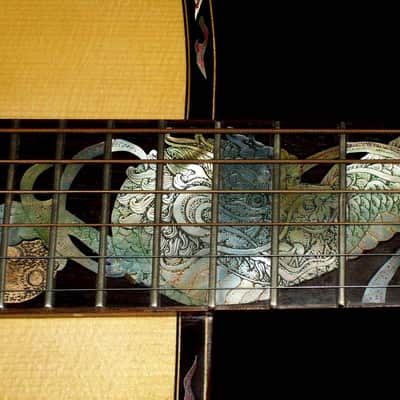 Blueberry Handmade Dreadnought Acoustic Guitar Dragon Motif Built to Order image 6