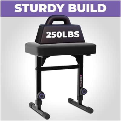 Liquid Stands Adjustable Piano Bench Stool - Black Padded Cushion for Musicians (PU Leather) image 3
