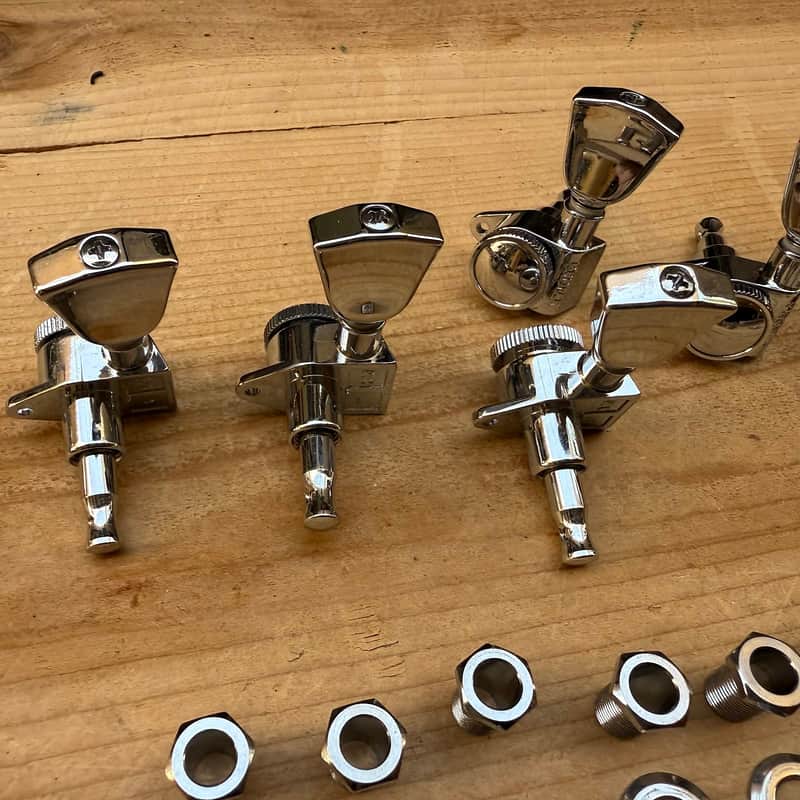 Grover 502CK Roto-Grip Locking 3+3 Tuning Machines - Chrome with Keystone Buttons image 1