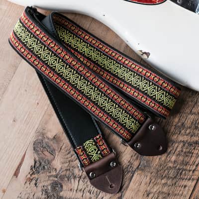 Vintage Red 60s/70s Hippie Guitar Strap / Handmade in the UK / Case Candy image 1