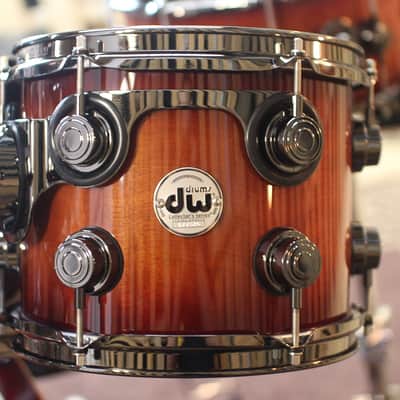DW Collector's Series Natural to Rich Red Burst Over Macore Drum Set - SO#1138503 image 3