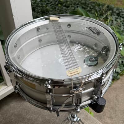 All Original Ludwig Acrolite 5x14" 8-Lug Aluminum Snare Drum w/ Rounded Blue/Olive Badge image 21