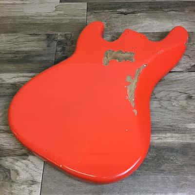 Made to Order - FRANCHIN Jupiter bass body PINO PALLADINO REPLICA Relic Aged Fiesta Red 100% Nitro Lacquer Alder Precision-Bass Style Made in Italy image 11