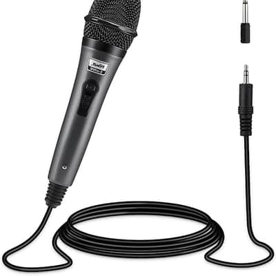 Karaoke Microphone, Dynamic Microphone with 13 ft Cable, Metal Handheld Cardioid Wired Microphone, XLR Microphone for Singing/Stage, Compatible w/Karaoke Machine/PA System/Amp/Mixer, Grey image 1