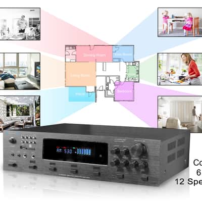 Technical Pro 6000w 6-Zone Home Theater Bluetooth Receiver+(6) Wall Speakers image 14