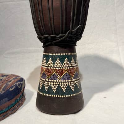 Traditional African Djembe Rope-Tuned Carved Wood image 6