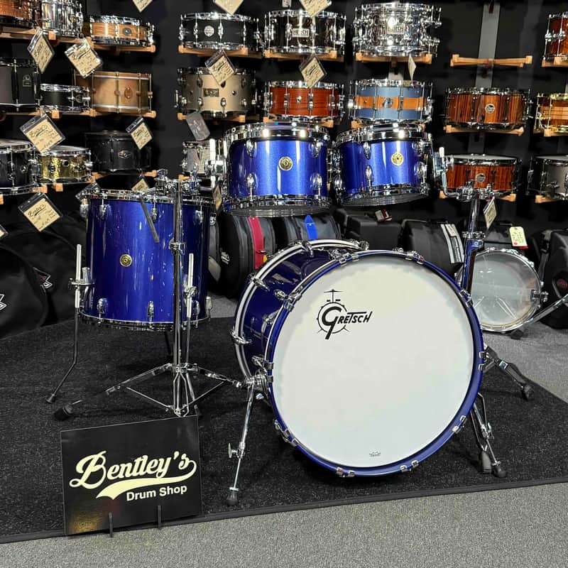 ~WOW!~ Gretsch USA Custom 4-Piece 10/12/16/22 Drum Kit Set in Gloss Mystic Blue Lacquer image 1
