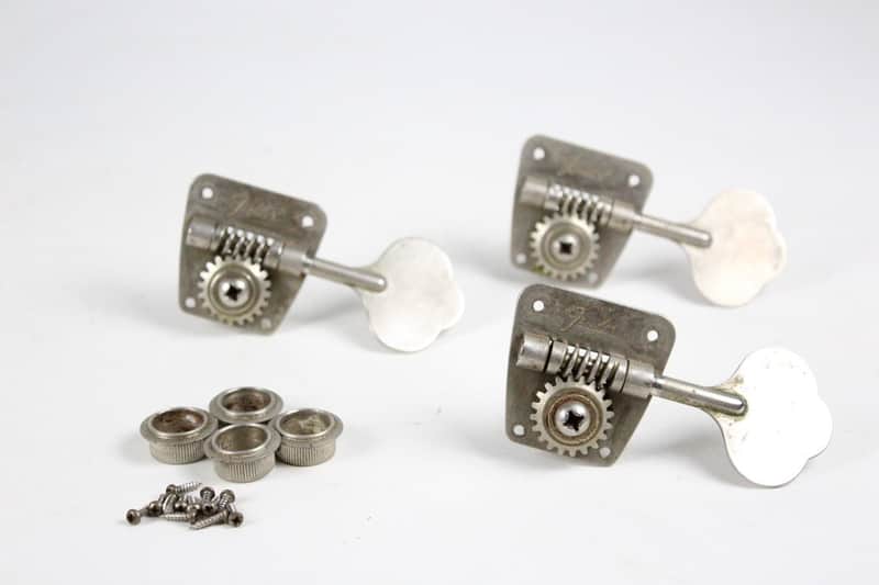 1968-1972 Vintage Fender Jazz/Telecaster/Precision Bass PBass ~NICKEL TUNERS~ Set of 3 1969,1970,1971 image 1