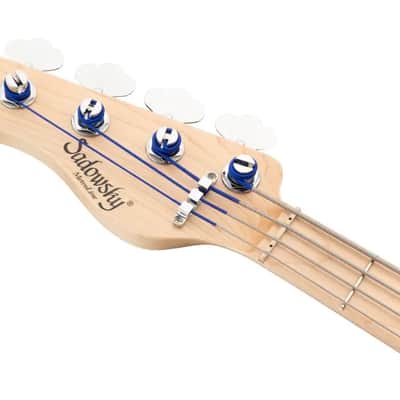 Sadowsky MetroLine 21-Fret Vintage J/J Bass-Swamp Ash Body-4 String-Nirvana Black Transparent Satin-Lefthand image 7