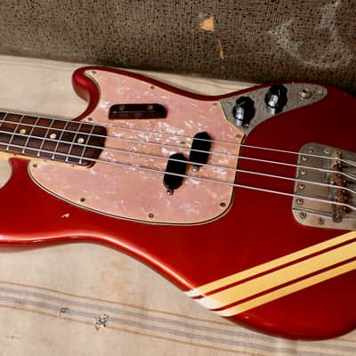 Fender Mustang Bass Guitar 1970 - Competition Red image 13
