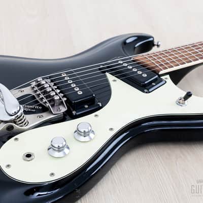 1990s Mosrite Ventures Model Super Custom '65 Black w/ Vibramute & Case, Japan Kurokumo image 6