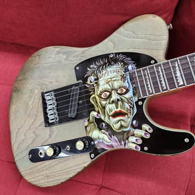 Custom Tele-Style Partscaster Frankenstein w/ ESP LTD Alexi Laiho Neck, Dual Blade Humbucker & Satin Green Finish image 10