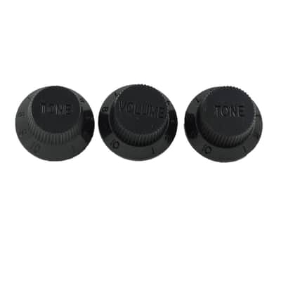 Tesi Strat Knob Set Volume/Tone/Tone None More Black - No Ink