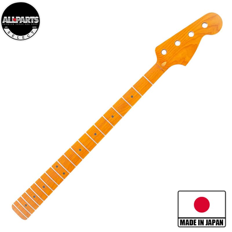 Allparts Select Replacement Jazz Bass Neck Roasted Maple - Licensed by Fender