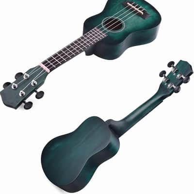 Kids Adults Ukulele Soprano Beginner Kit, 21 Inches Ukulele Set Blue-green with 8 Accessories, Unique Color Design image 2