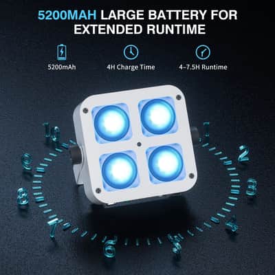 16-Pack Rechargeable Wireless LED PAR Stage Lights – RGBWA+UV Battery Uplight Set with App & DMX Control (100W Each) image 5
