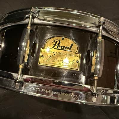 Pearl CS1450 Chad Smith Signature 14x5" Steel Snare Drum 2010s - Black Nickel image 1