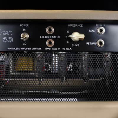 Matchless Avalon 30 Plexi Head Amp and 1x12 Cabinet - Cappuccino, Elk Beige Front, Gold Grill image 9