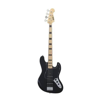 CNZ Audio JB Vintage 1975 Electric Bass Guitar - Maple Fingerboard & Neck, Black image 1