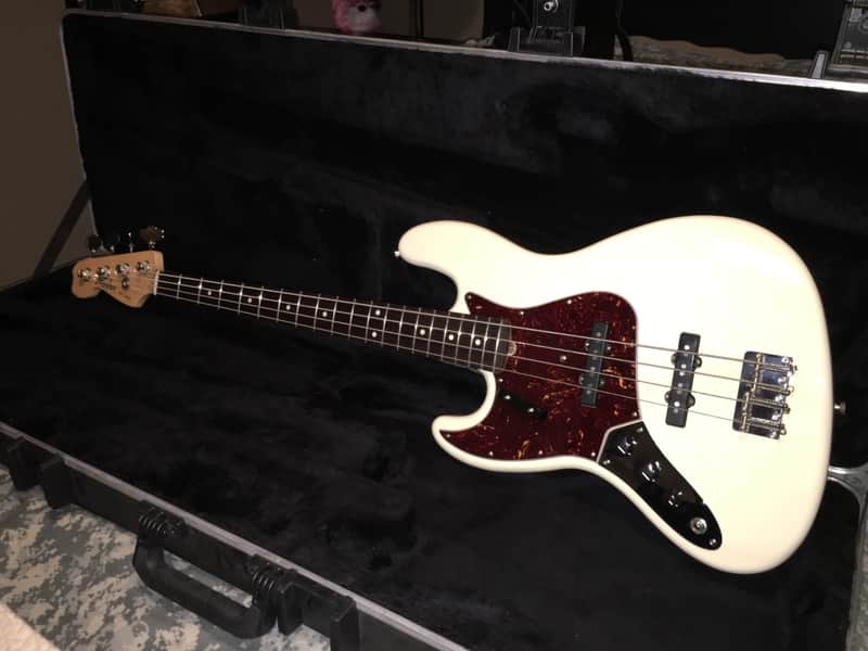 Lefty Left Handed Fender/Warmoth Jazz Bass Olympic White image 1