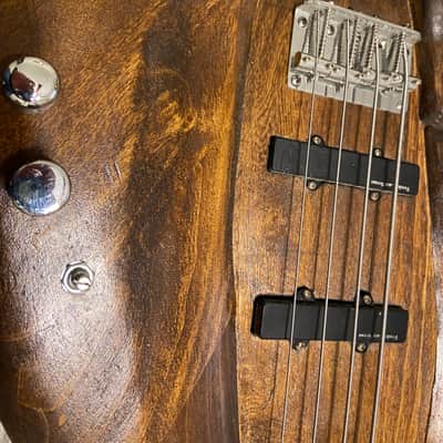 Very unique bass guitar. Hand made carved bull dog body image 3