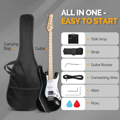 Glarry GST Electric Guitar HSS Pickups w/20W Amplifier Black image 6