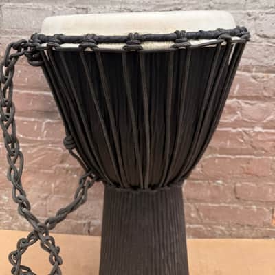 Schalloch Percussion Rope-Tuned Djembe Drum Black Finish Natural Skin Head image 4