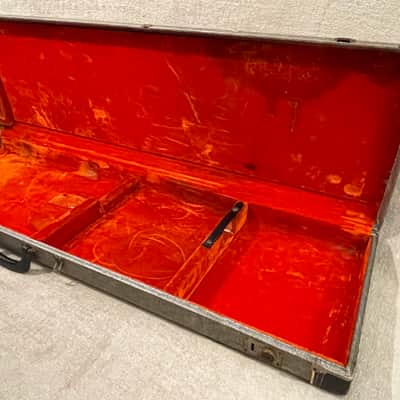1966-1969 Fender USA Left Hand Lefty Mustang / Musicmaster Bass Case Silver Tweed - Extremely Rare CASE ONLY image 17