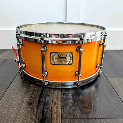 Pearl Masters Series Symphonic Custom Snare Drum 14" x 6.5" Made in Taiwan 10 Lug Dennis Chambers Style Throw Off image 2