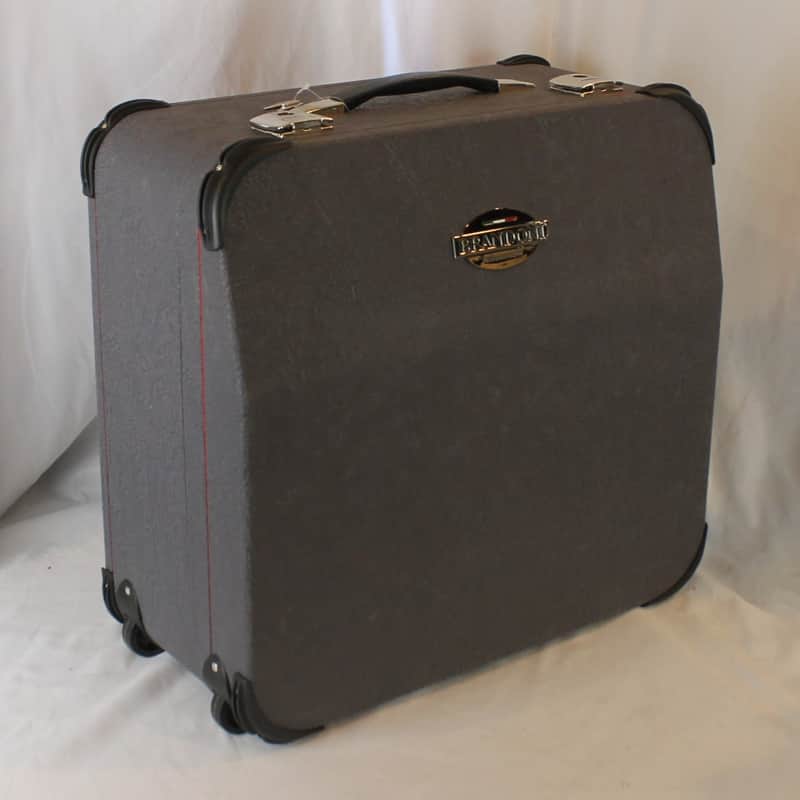 NEW Gray Brandoni Accordion Trolley Hard Case 19" x 17.75" x 10" (48.25cm x 45cm x 25.50cm) image 1